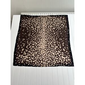 J.Crew Brown Black Animal Print Spotted Polka Dot Printed Square Scarf